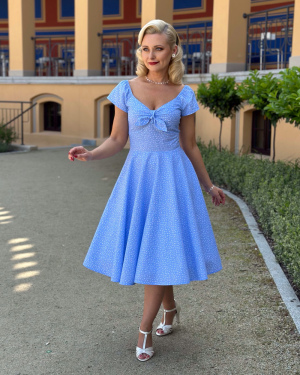 Sukienka retro Daisy na lato w stylu lat 50., widok z przodu